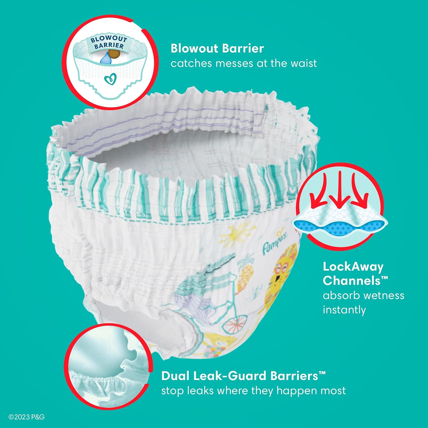 Cruisers 360 Diapers - Size 6, One Month Supply (104 Count), Pull-On Disposable Baby Diapers, Gap-Free Fit