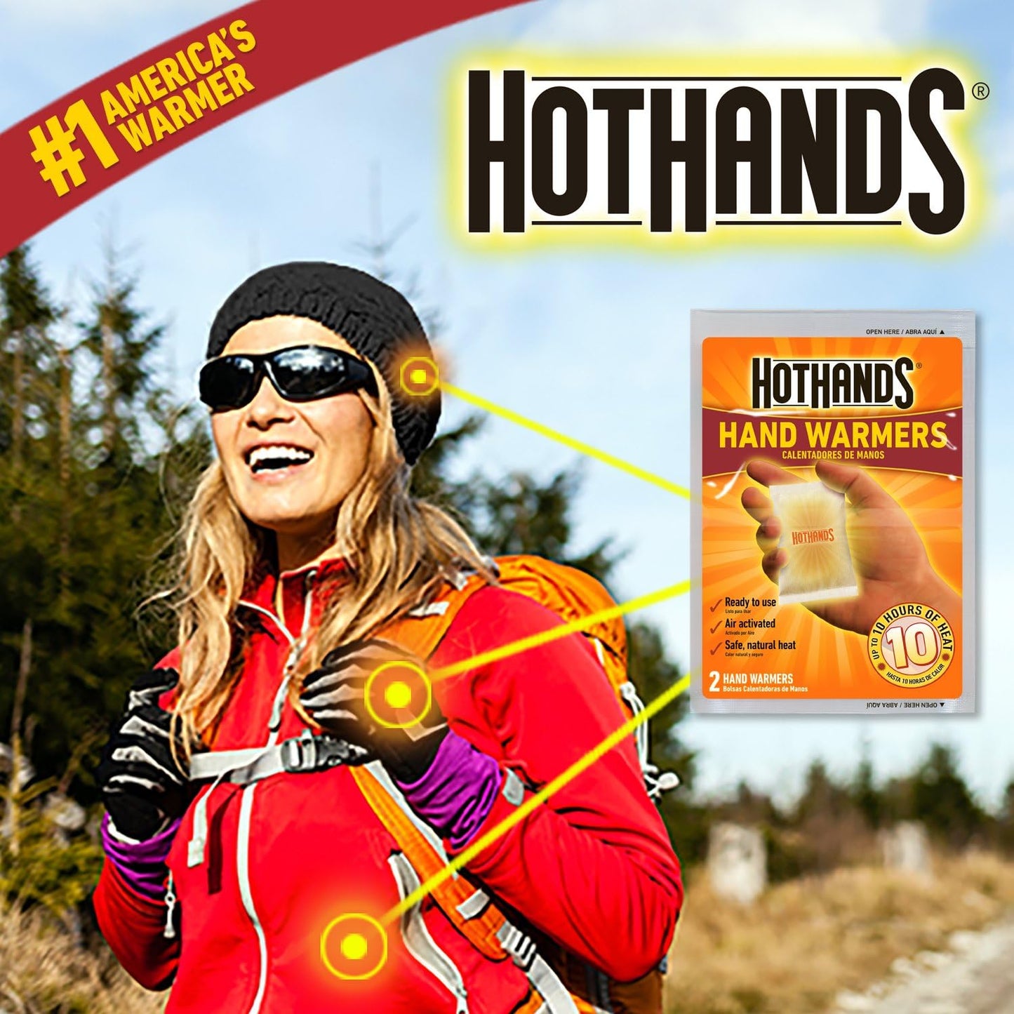 Hand Warmers - Long Lasting Safe Natural Odorless Air Activated Warmers - up to 10 Hours of Heat - 40 Pair