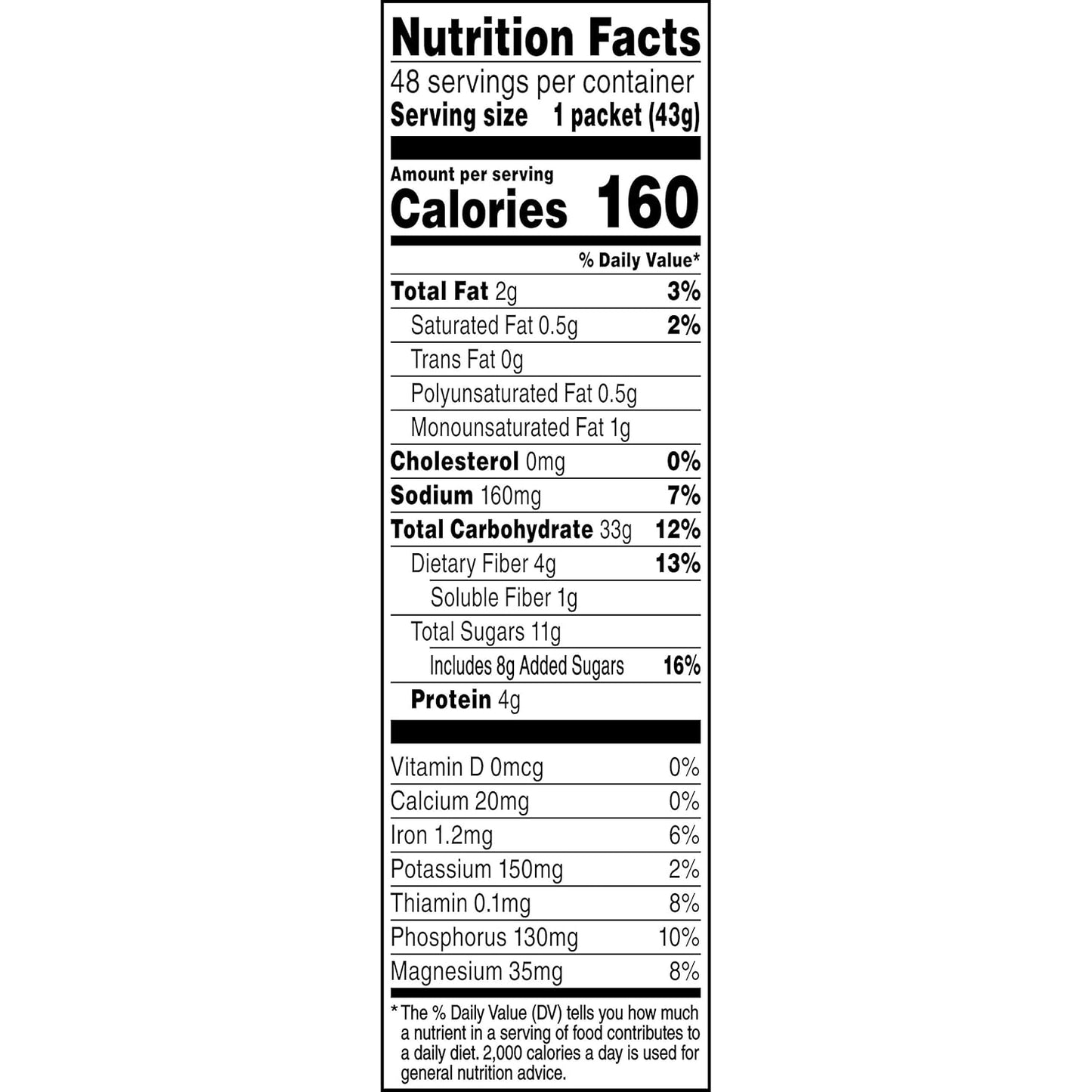 Instant Oatmeal, Apples and Cinnamon, Individual Packets (48 Count of 1.51 Oz Packets), 72.48 Oz