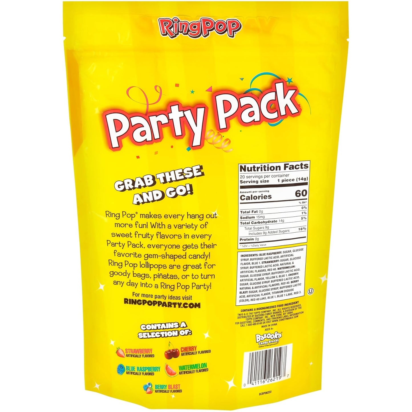 Candy Lollipops - Individually Wrapped Bulk Lollipop Variety Party Pack – 20 Count Suckers W/ Assorted Flavors - Fun Candy for Kids - Hard Candy for Party Favors, Birthdays & Goodie Bags