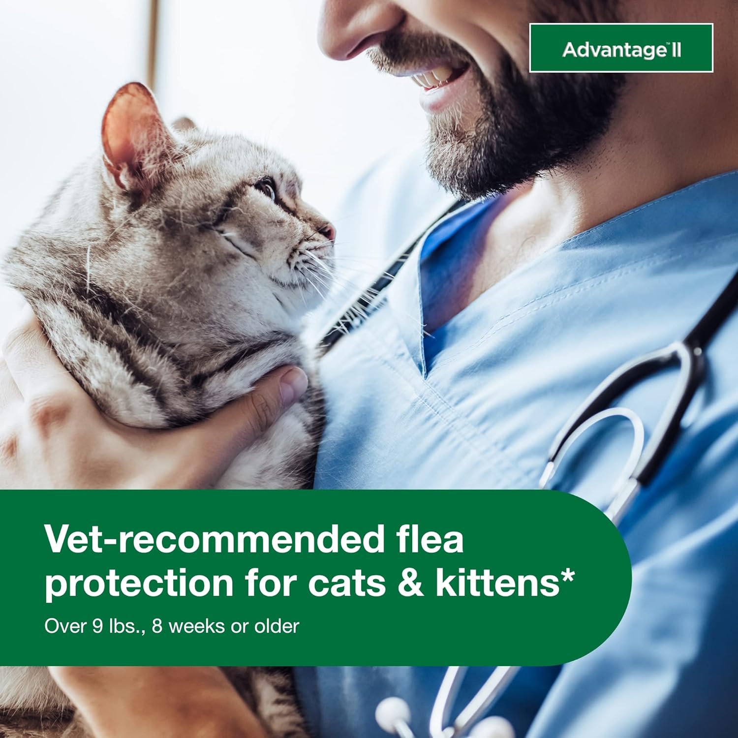 II Large Cat Vet-Recommended Flea Treatment & Prevention | Cats over 9 Lbs. | 2-Month Supply