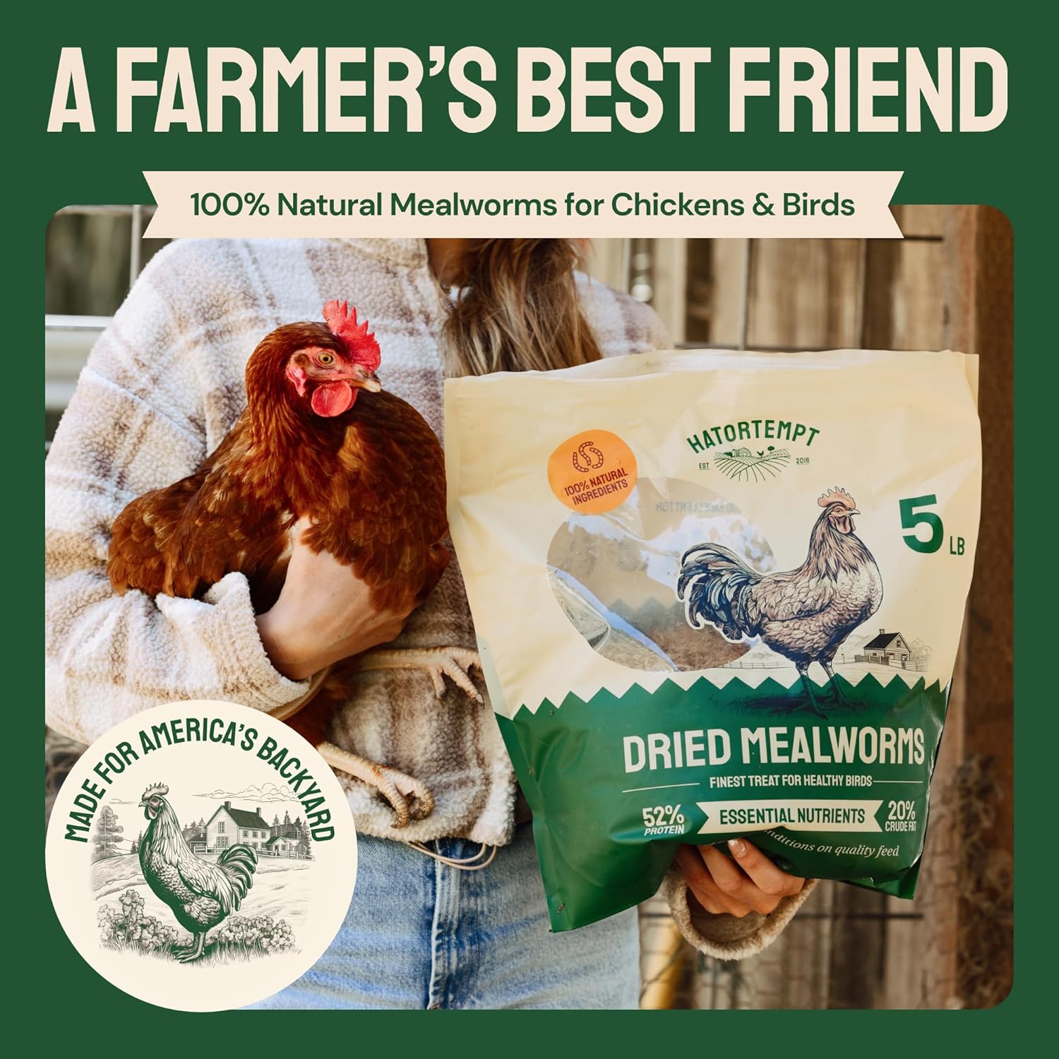 Bulk Dried Mealworms 10 Lbs – Premium Organic Non-Gmo Dried Mealworms for Chickens – High Protein Chicken Feed Meal Worms for Wild Birds & Chicken Treats for Laying Hens