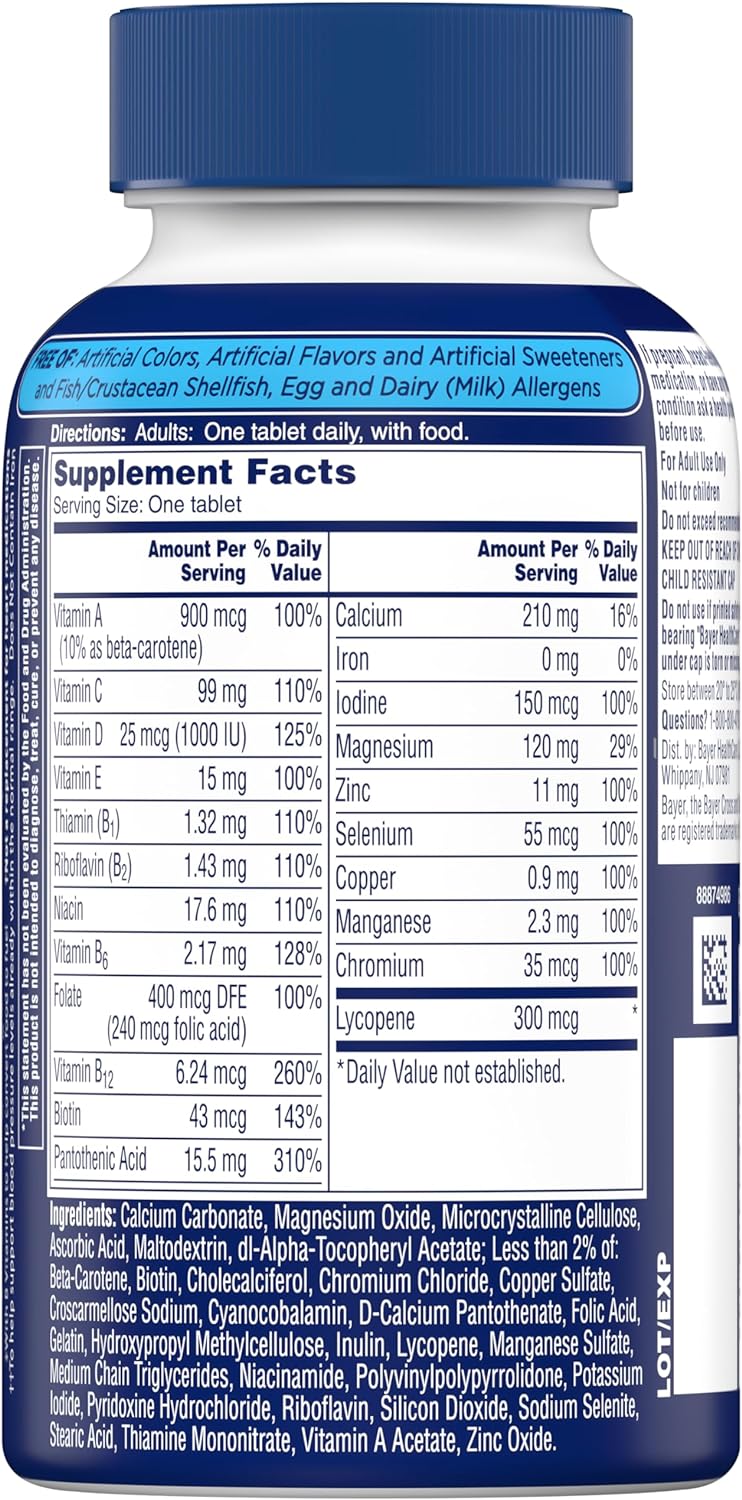 Men’S Multivitamin, Supplement Tablet with Vitamin A, Vitamin C, Vitamin D, Vitamin E and Zinc for Immune Health Support, B12, Calcium & More, 200 Count (Packaging May Vary)