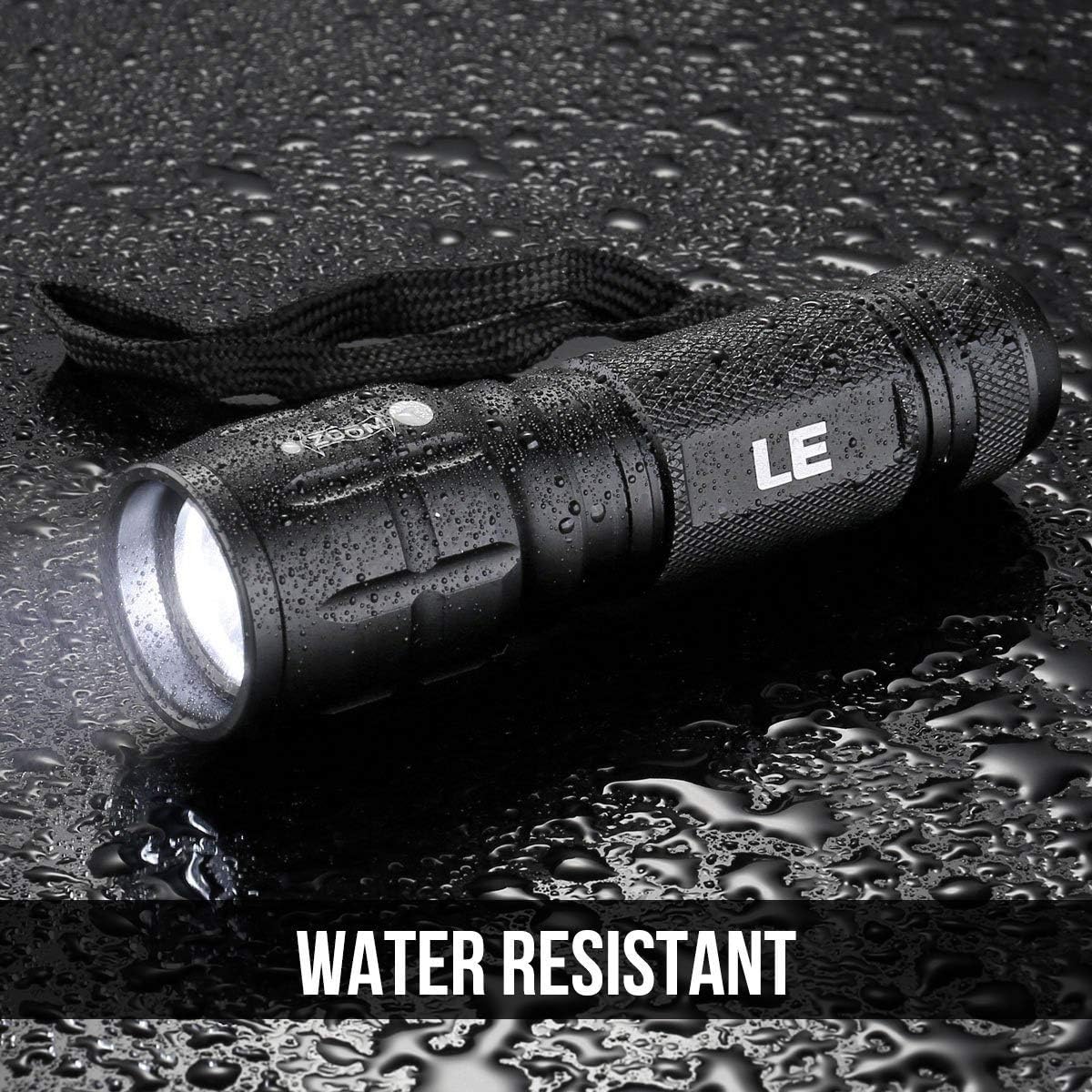 LED Flashlights High Lumens, Small Flashlight, Zoomable, Waterproof, Adjustable Brightness Flash Light for Outdoor, Emergency, AAA Batteries Included