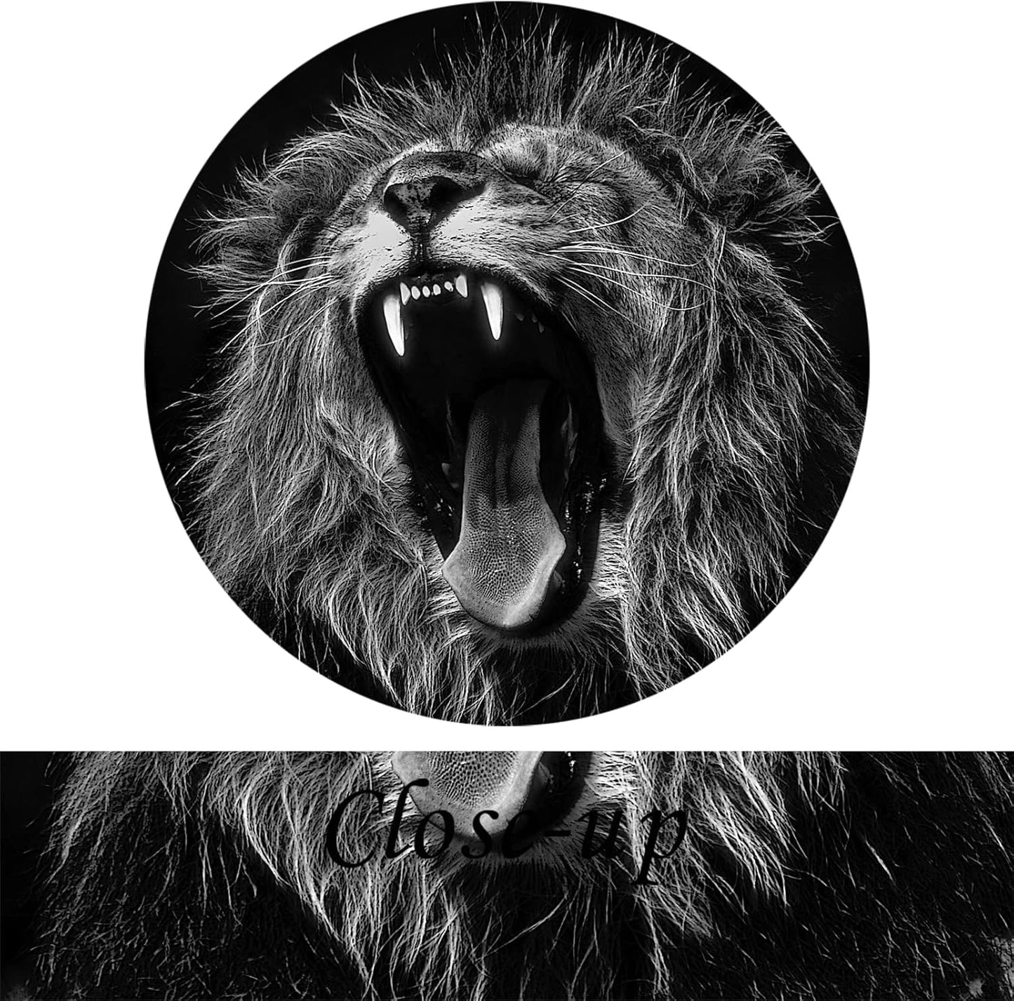 - 3 Panels Lion King Black and White Canvas Prints Wall Art Modern Painting Wall Pictures for Living Room Office Decoration Ready to Hang (16X16Inchx3Pcs/Set)