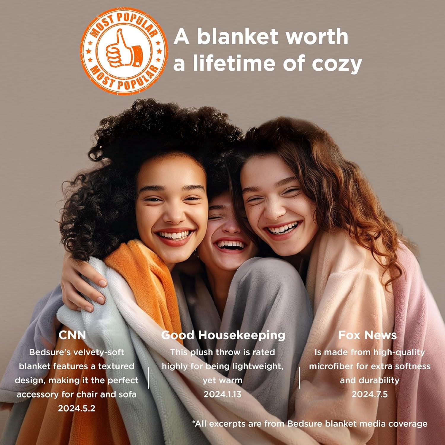 Fleece Bed Blankets Queen Size Grey - Soft Lightweight Plush Fuzzy Cozy Luxury Blanket Microfiber, 90X90 Inches