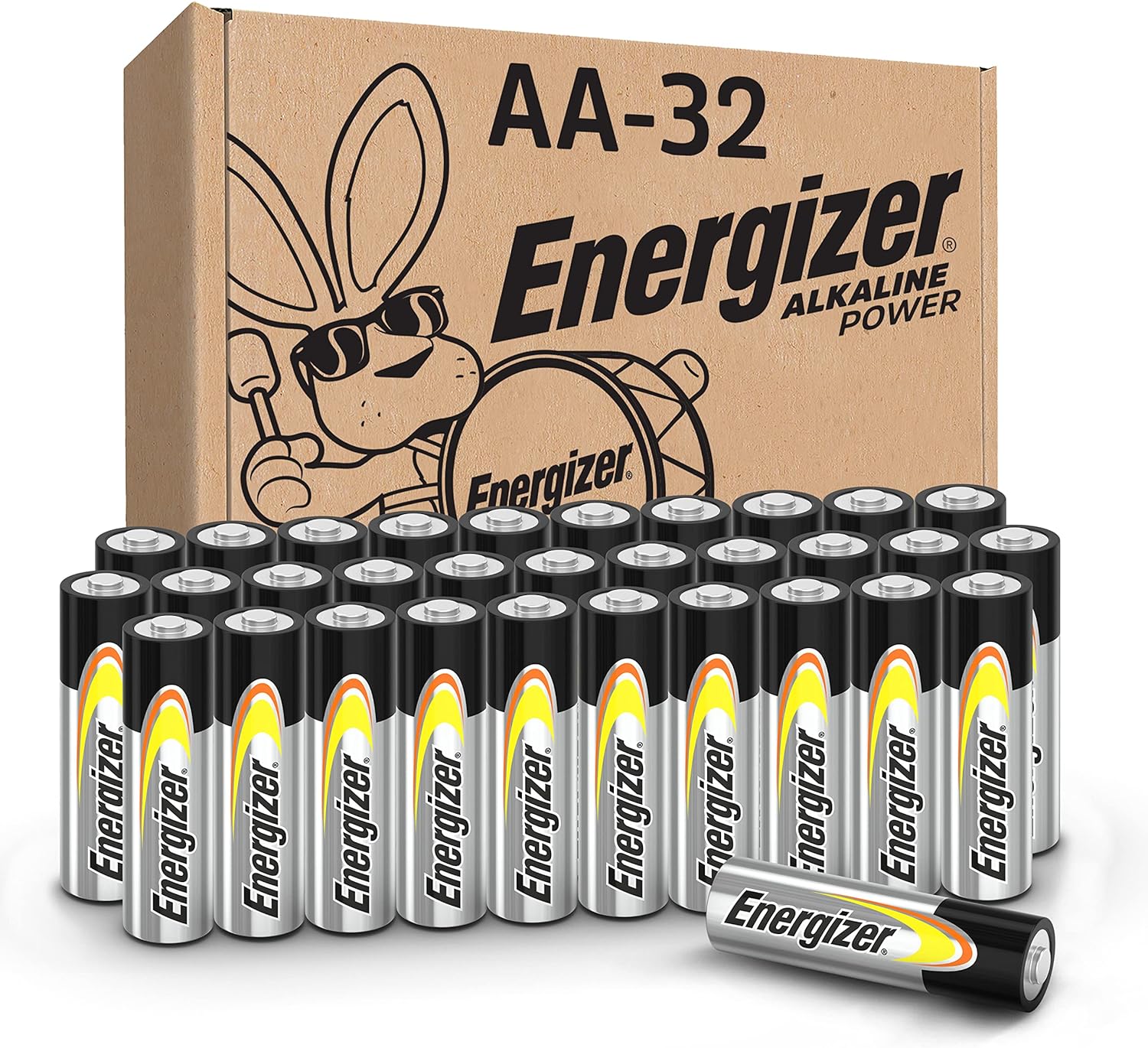 AA Batteries, Alkaline Power Double a Battery Alkaline, 32 Count