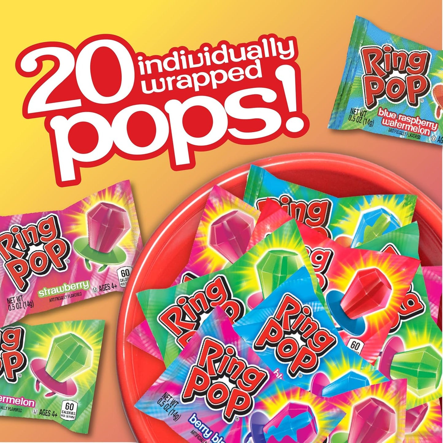 Candy Lollipops - Individually Wrapped Bulk Lollipop Variety Party Pack – 20 Count Suckers W/ Assorted Flavors - Fun Candy for Kids - Hard Candy for Party Favors, Birthdays & Goodie Bags