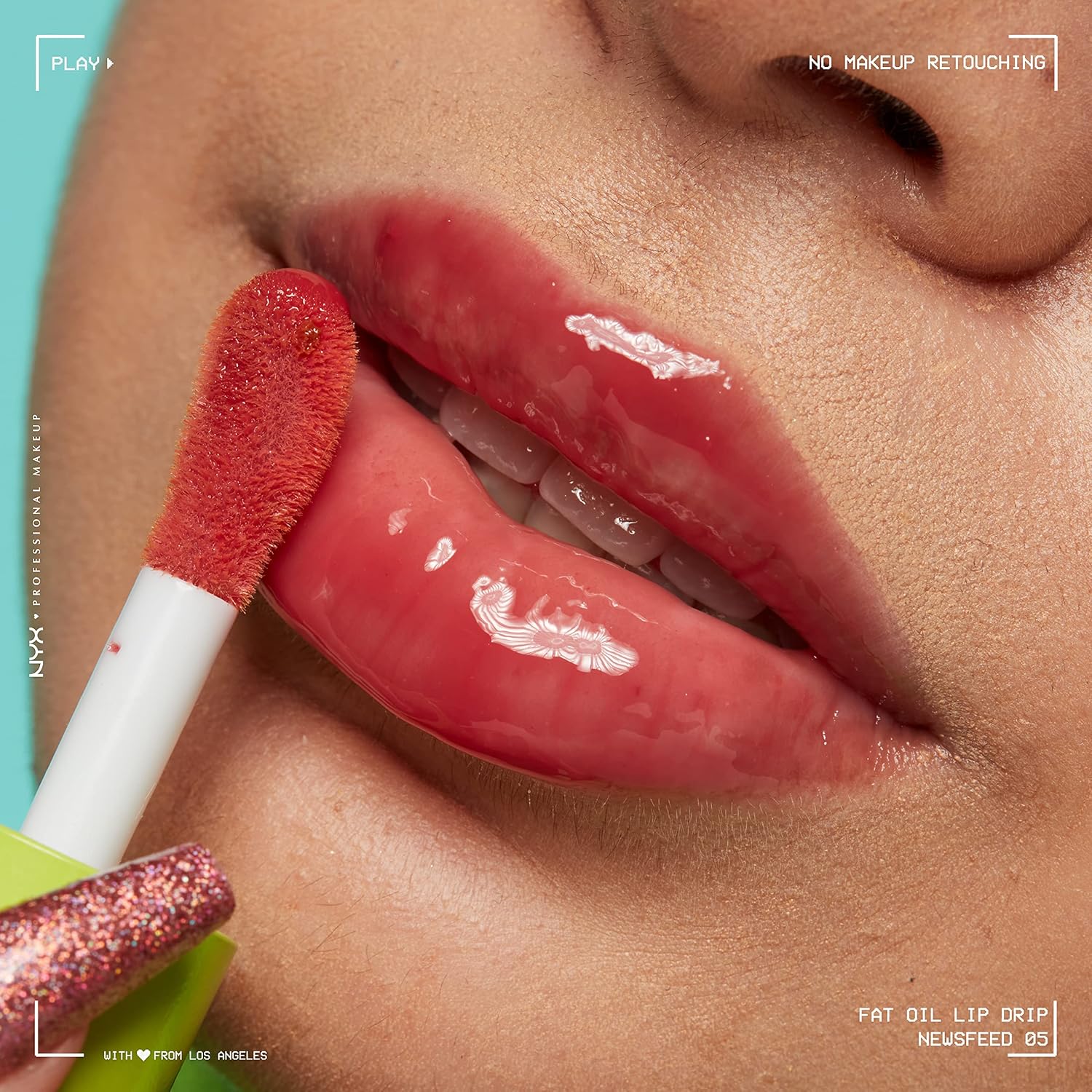 Fat Oil Lip Drip, Moisturizing, Shiny and Vegan Tinted Lip Gloss - Newsfeed (Rose Nude)