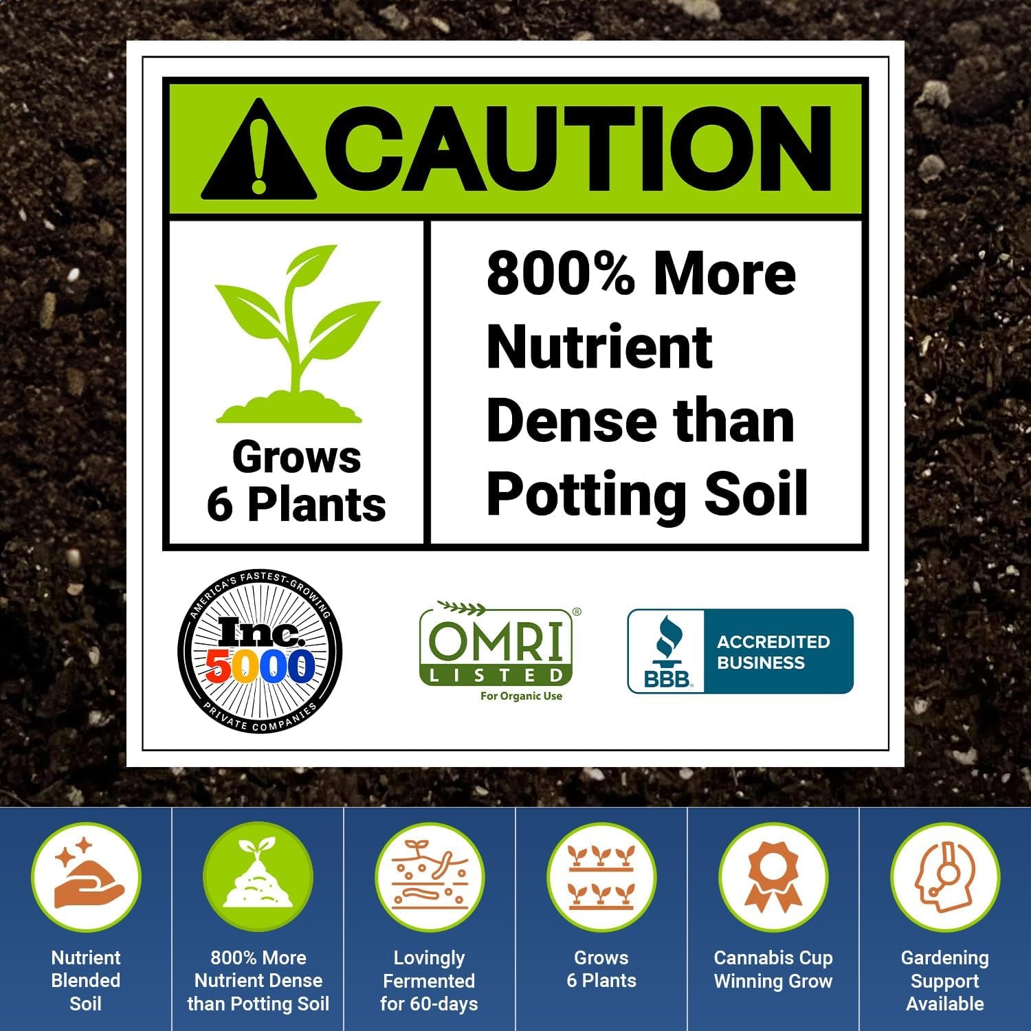 California Super Soil Premium 100% Organic Super Soil - 18+ Nutrient Blend - Living Soil Technology - Potting and Garden Soil for Indoor Grow Kit - 18Lbs Bag - Grows 6 Plants