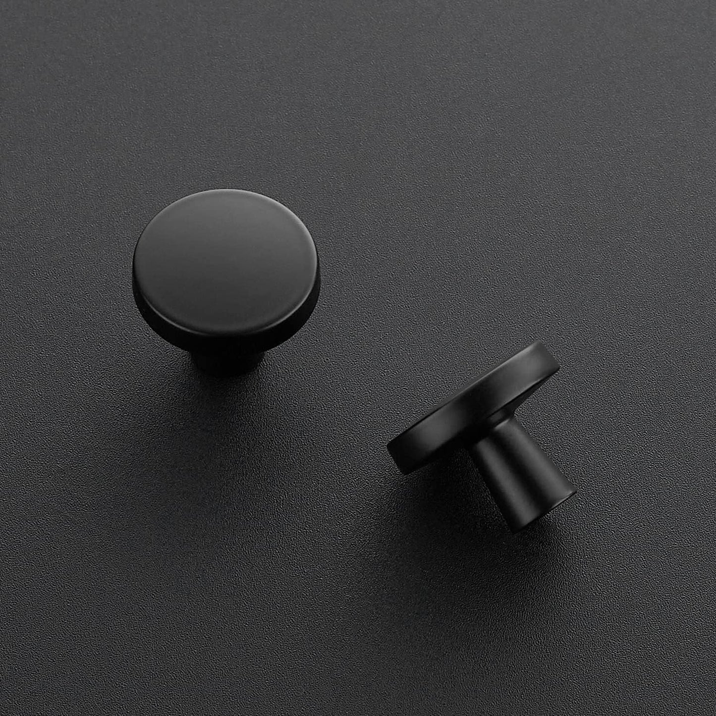 25 Pack Drawer Pulls 1-1/4 Inch Kitchen Cabinet Knobs Solid round Dresser Drawer Knobs Matte Black Dresser Knobs Drawer Knobs Simple Cabinet Hardware for Cupboard Drawer Pulls