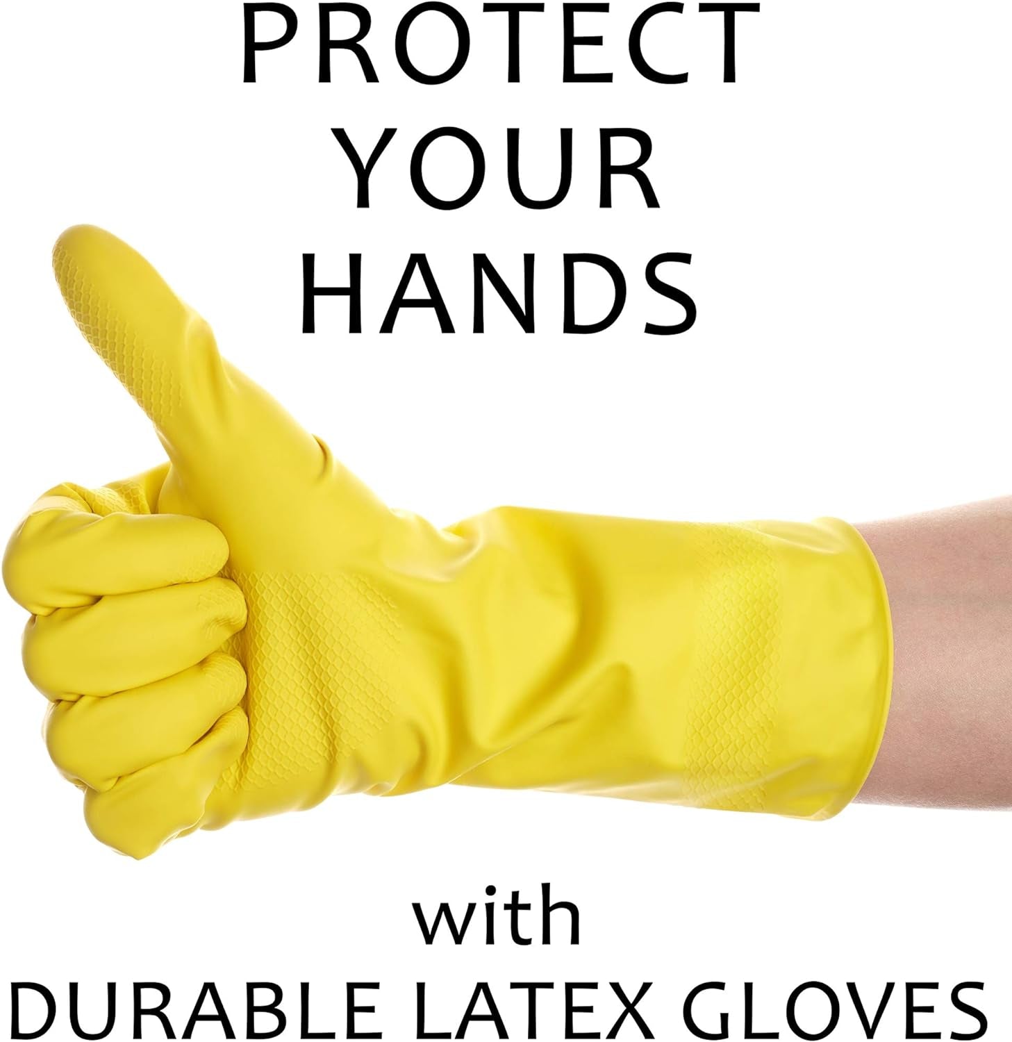 2 Pairs Cleaning Gloves, Reusable Natural Rubber Dish Gloves, Latex Non-Slip Gloves for Kitchen, Household