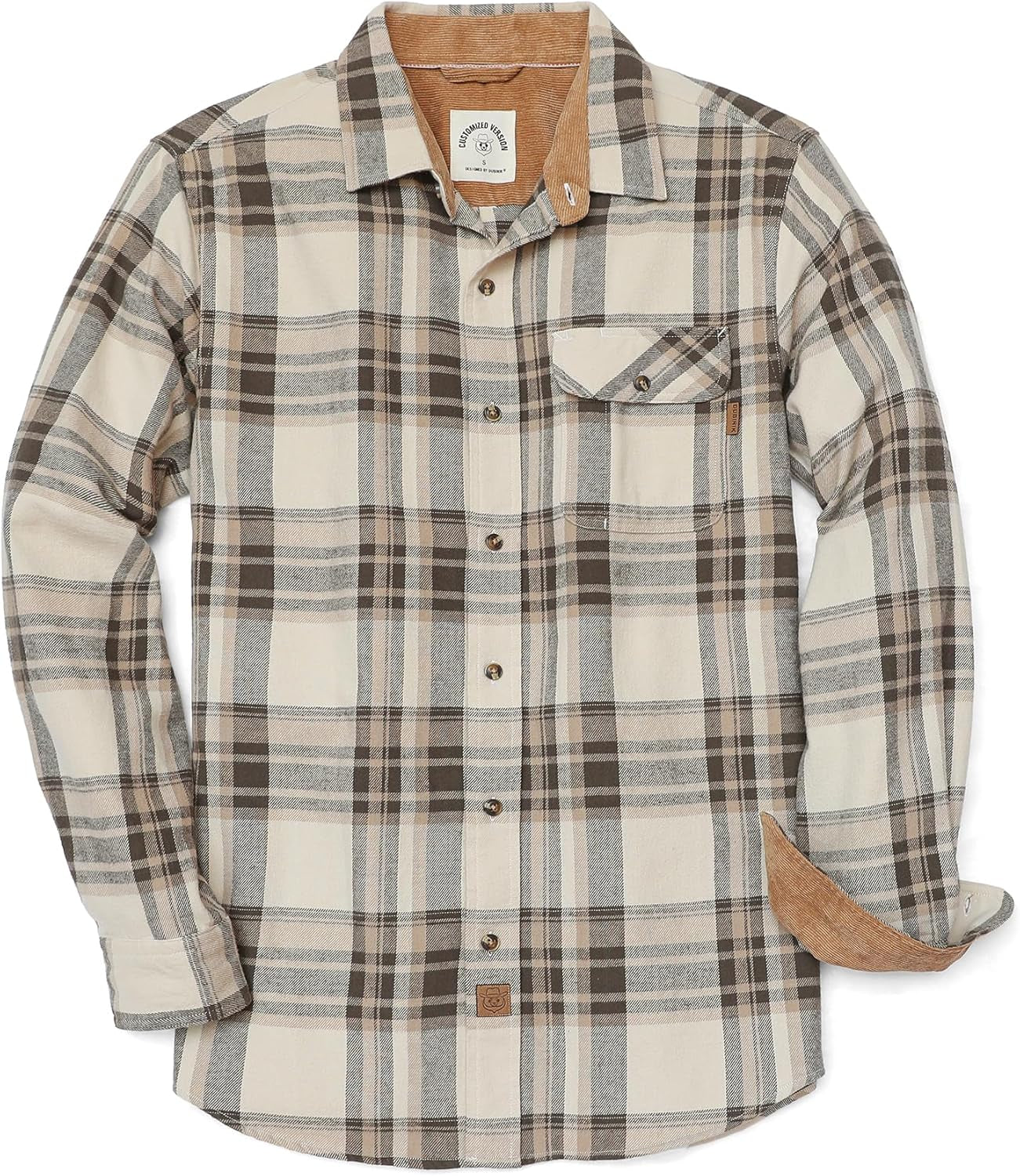 ® Mens Flannel Shirts Long Sleeve Flannel Shirt for Men Casual Button down Brushed 100% Cotton Shirt