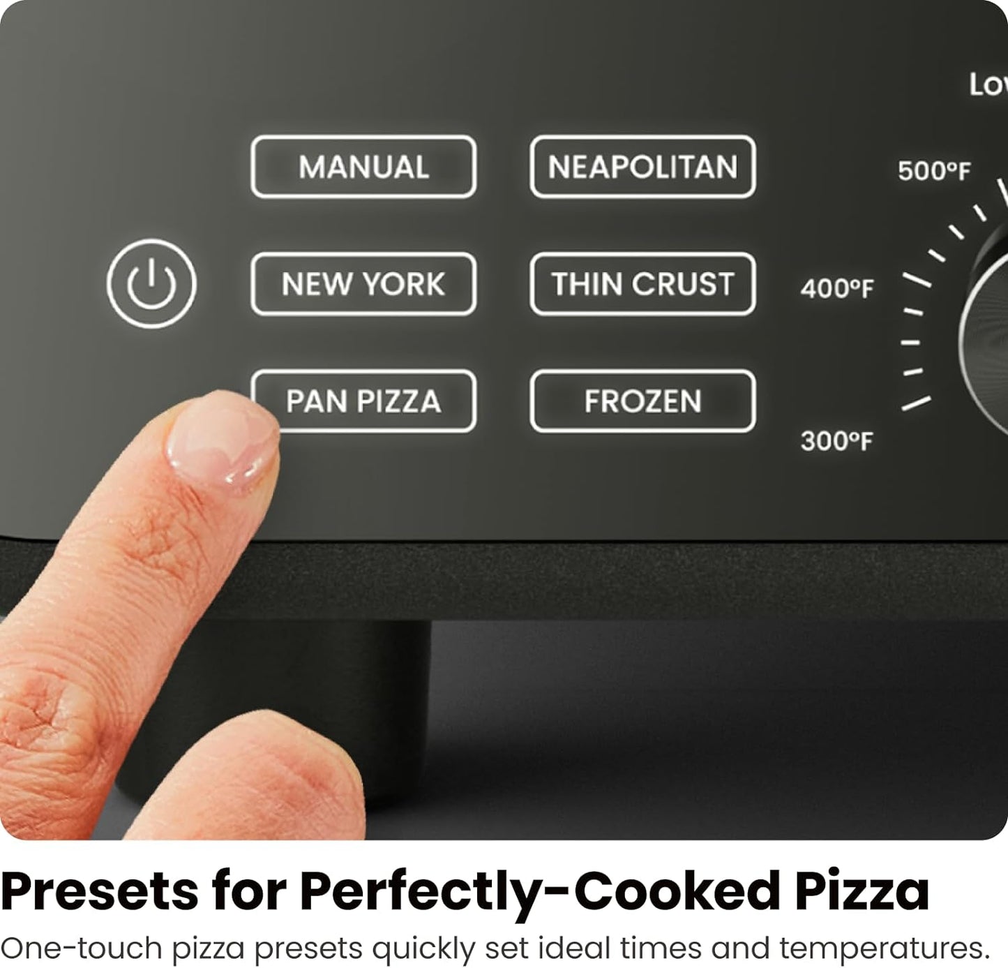 Indoor Pizza Oven - Makes 12 Inch Pizzas in Minutes, Heats up to 800°F - Countertop Electric Pizza Maker with 5 Touchscreen Presets, Pizza Stone and Peel Included - Stainless Steel