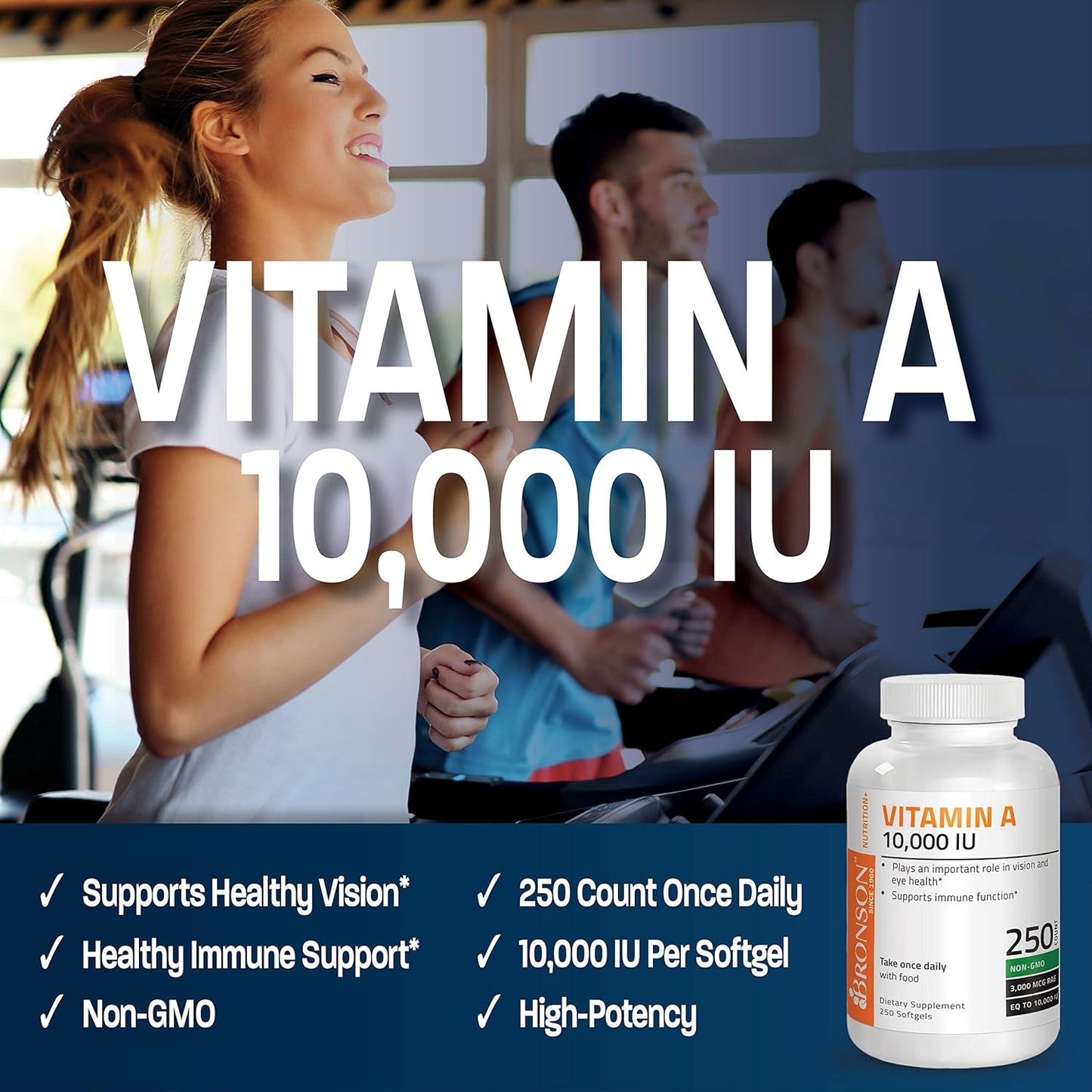 Vitamin a 10,000 IU Premium Non-Gmo Formula Supports Healthy Vision & Immune System and Healthy Growth & Reproduction, 250 Softgels