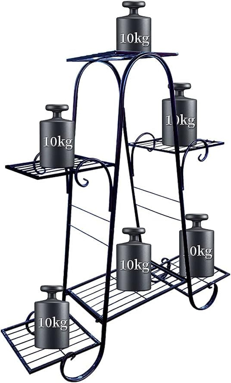 Elegant 6-Tier Metal Plant Stand - Space-Saving Black Design (29.9" x 9" x 29.1")