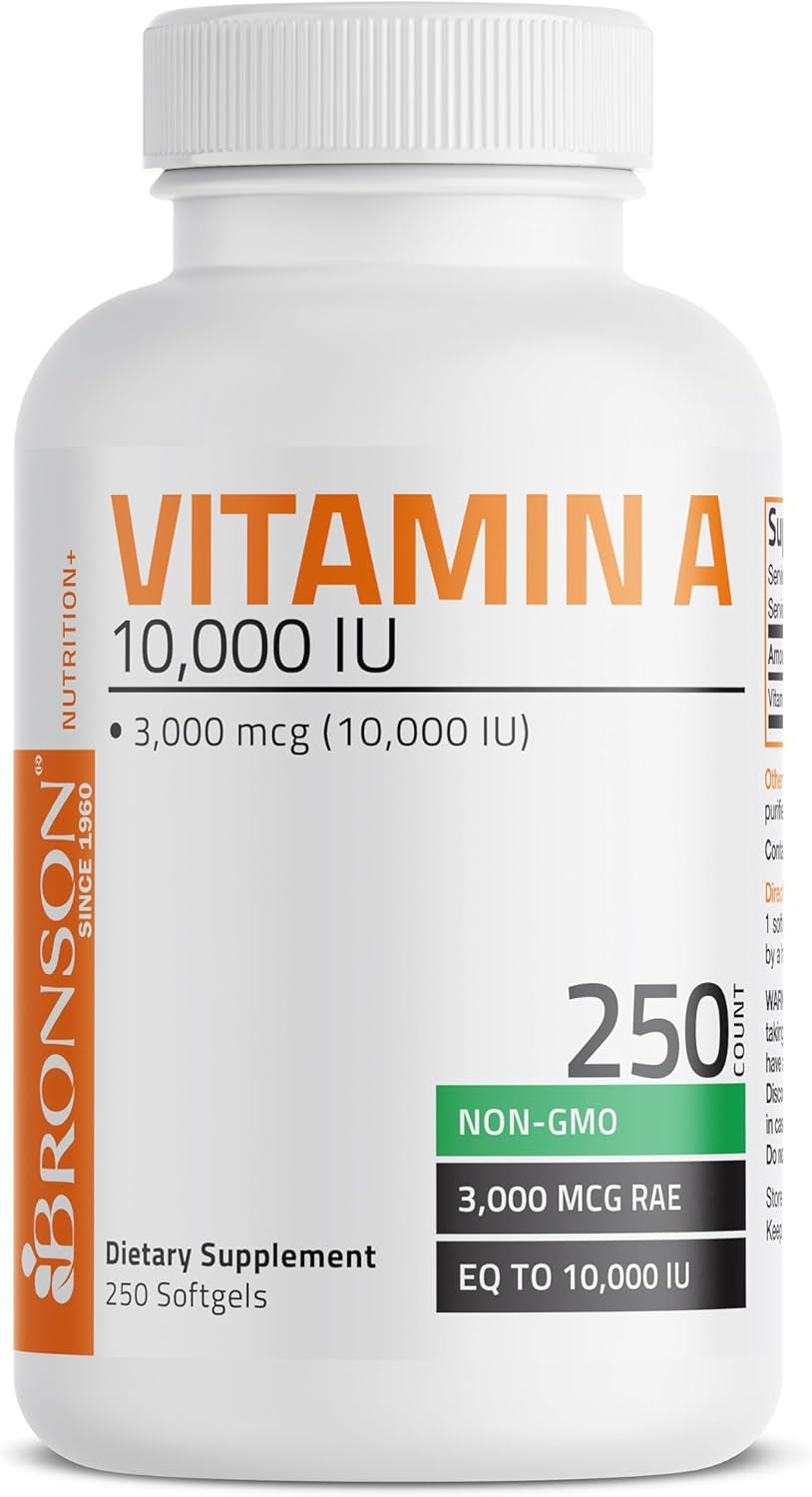 Vitamin a 10,000 IU Premium Non-Gmo Formula Supports Healthy Vision & Immune System and Healthy Growth & Reproduction, 250 Softgels