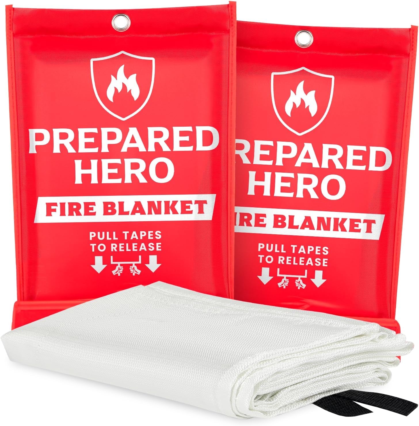 Emergency Fire Blanket - 2 Pack - Fire Suppression Blanket for Kitchen, 40” X 40” Fire Blanket for Home, Fiberglass Fire Blanket