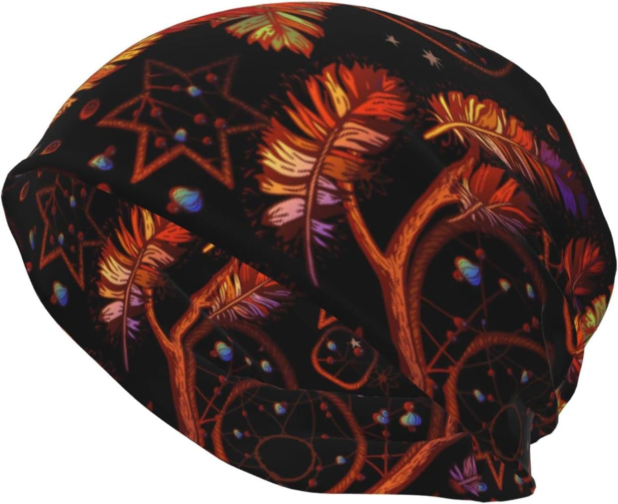 Indian Native American Beanie Hats for Men Women Fashion Headwear Soft Stretch Skull Cap