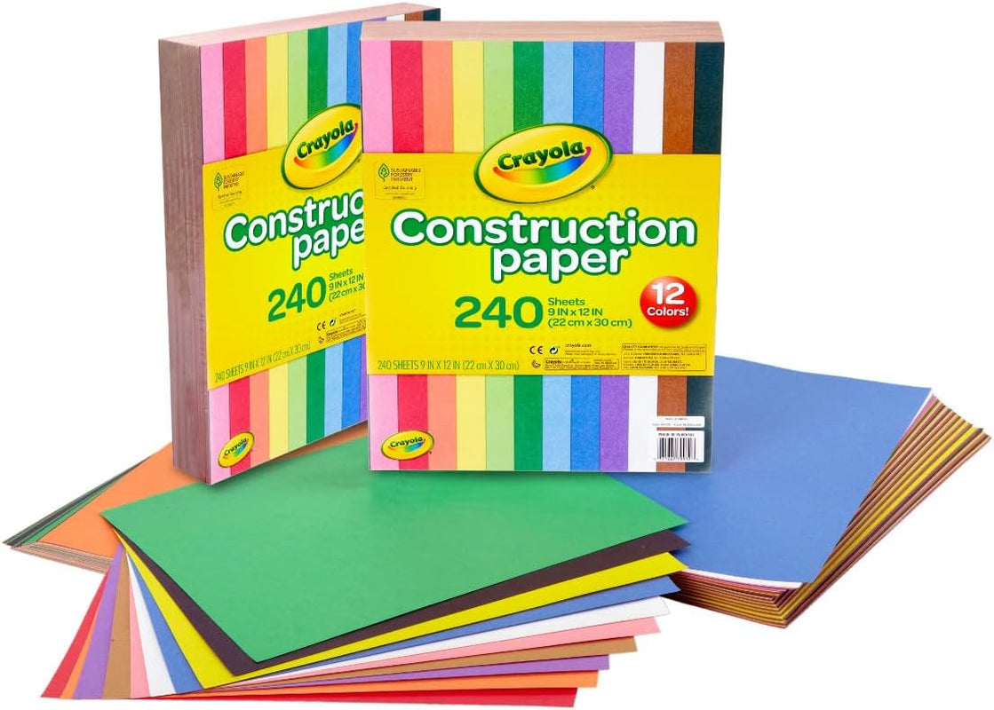 Construction Paper - 480Ct (2Pck), Bulk School Supplies for Kids, Teacher Classroom Must Have, Art Paper, Arts & Crafts