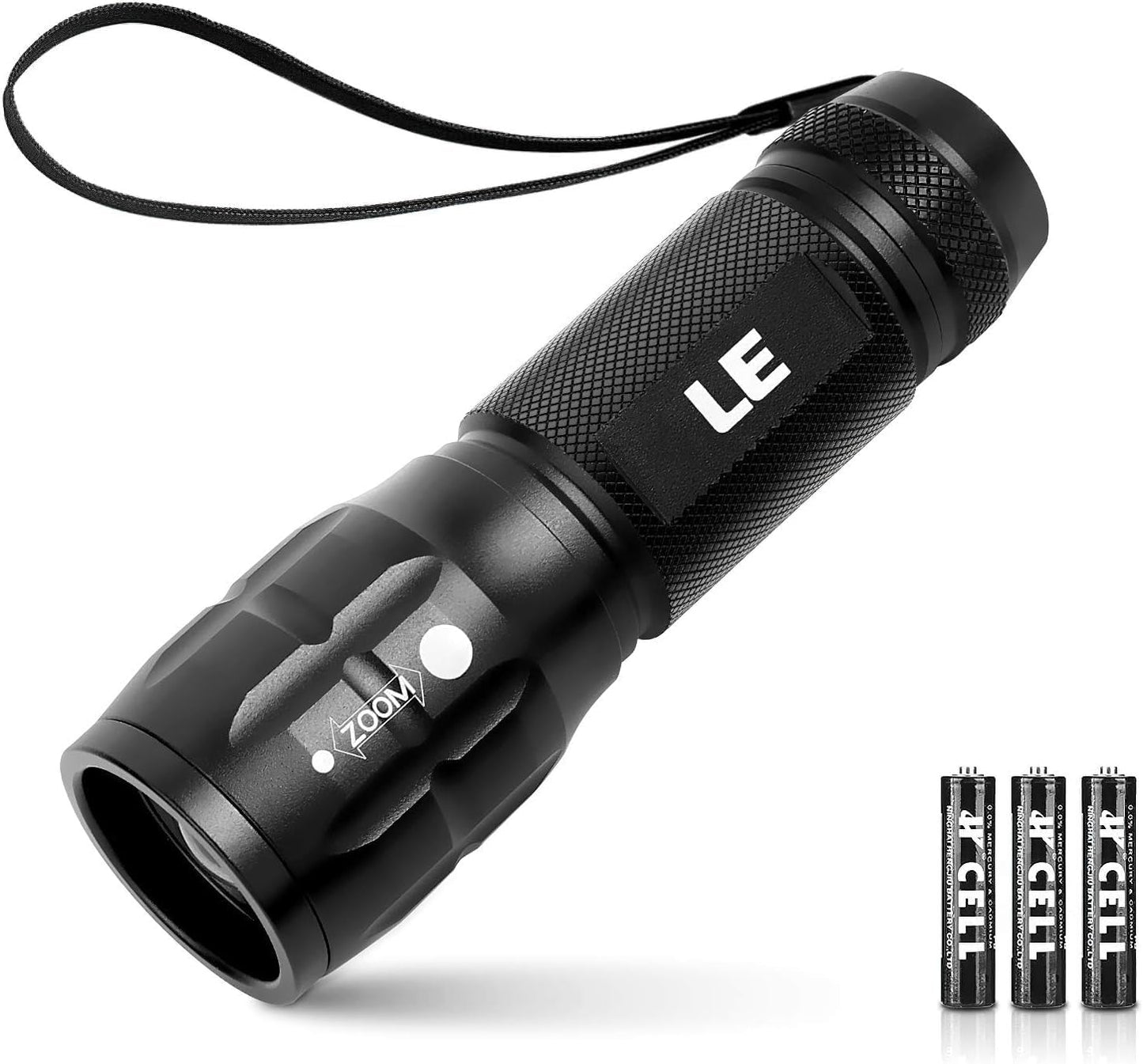 LED Flashlights High Lumens, Small Flashlight, Zoomable, Waterproof, Adjustable Brightness Flash Light for Outdoor, Emergency, AAA Batteries Included