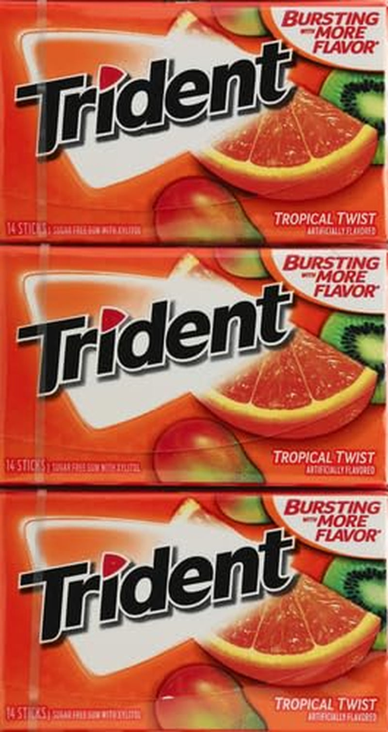 Tropical Twist Sugar Free Gum, 14 Count (Pack of 12) (168 Total Pieces)